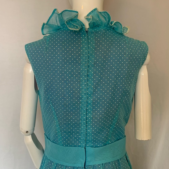 Vintage late 60s early 70s long blue dress. NWT. - Picture 8 of 16